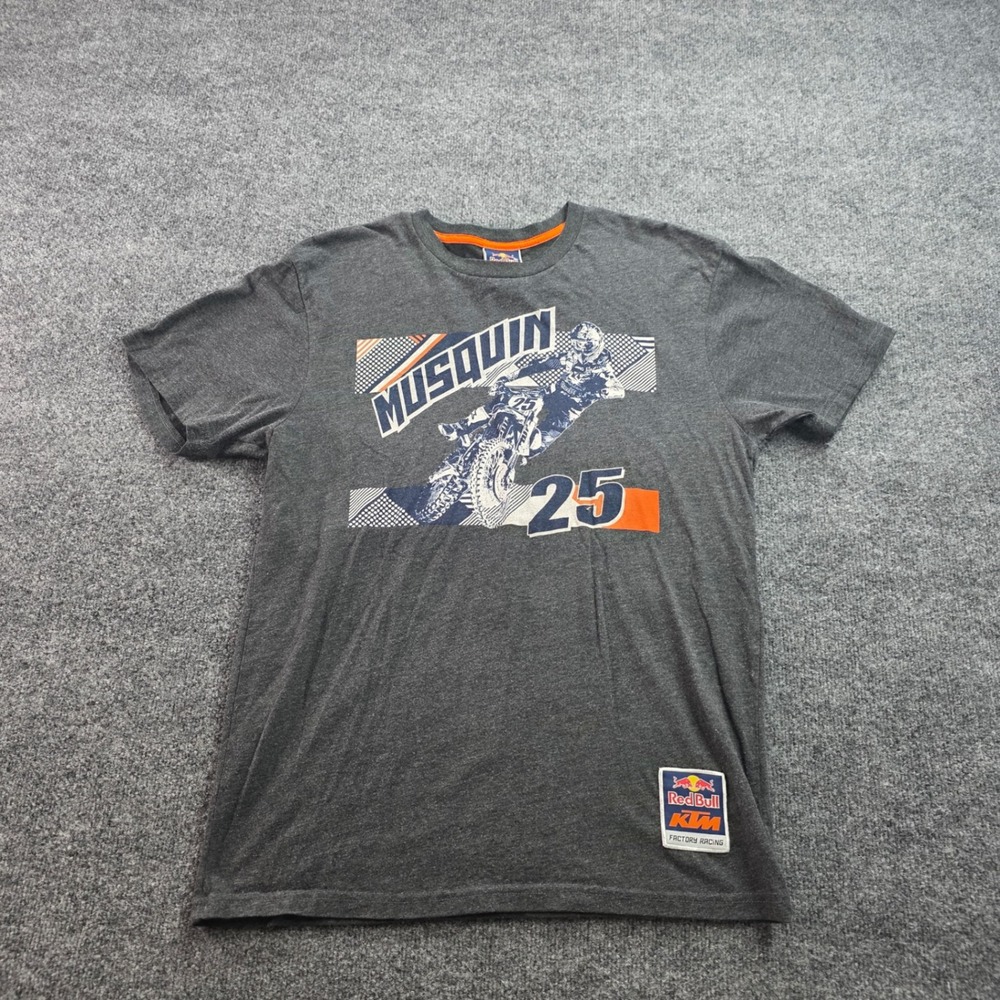 Red Bull KTM Factory Racing Marvin Musquin 25 T-Shirt XL Gray Motocross Mens Tee - Picture 2 of 10